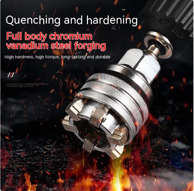 Universal Sleeve Wrench Head - Adjustable Socket for Electric Drill & Allen Wrench