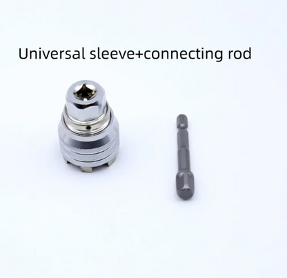 Universal Sleeve Wrench Head - Adjustable Socket for Electric Drill & Allen Wrench